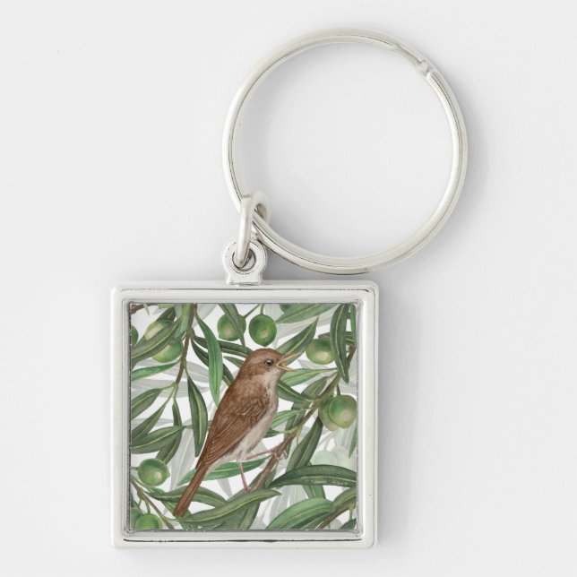 Nightingales in the olive tree key ring (Front)