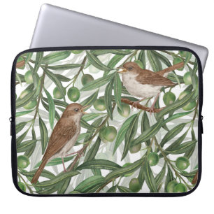 Nightingales in the olive tree laptop sleeve