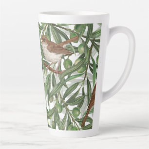 Nightingales in the olive tree latte mug