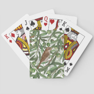 Nightingales in the olive tree playing cards