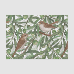 Nightingales in the olive tree tissue paper
