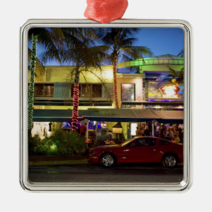 Nightlife on Ocean Drive, South Beach, Miami Metal Ornament