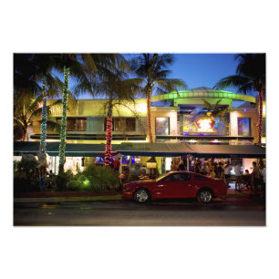 Nightlife on Ocean Drive, South Beach, Miami Photo Print