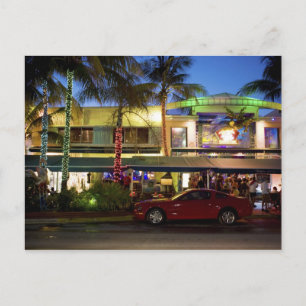 Nightlife on Ocean Drive, South Beach, Miami Postcard