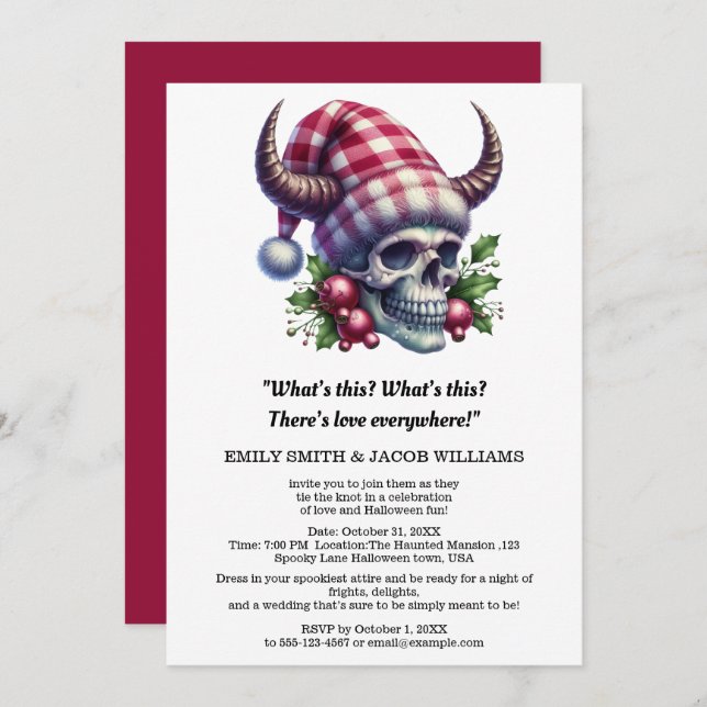 Nightmare Before Christmas Wedding  Invitation (Front/Back)