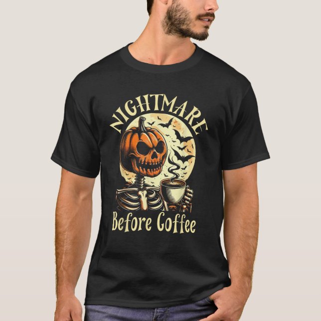 Nightmare Before Coffee Christmas Skeleton Funny H T-Shirt (Front)