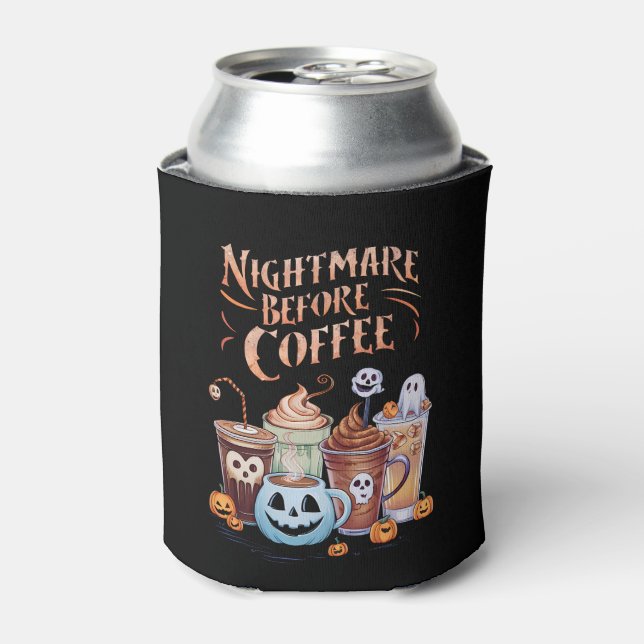 Nightmare Before Coffee Pumpkin Spice Halloween Can Cooler (Can Front)
