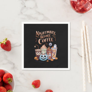 Nightmare Before Coffee Pumpkin Spice Halloween Napkin