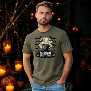 Nightmare Before Coffee Spooky Autumn Coffee Lover T-Shirt