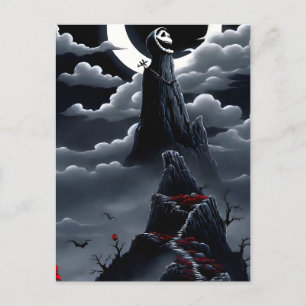 Nightmare before Halloween landscape, portrait of Holiday Postcard