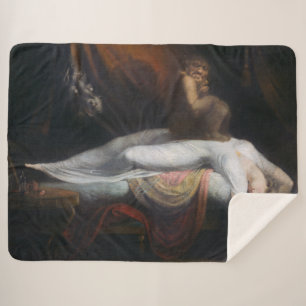 Nightmare by Henry Fuseli Gothic Macabre Dark Art Sherpa Blanket
