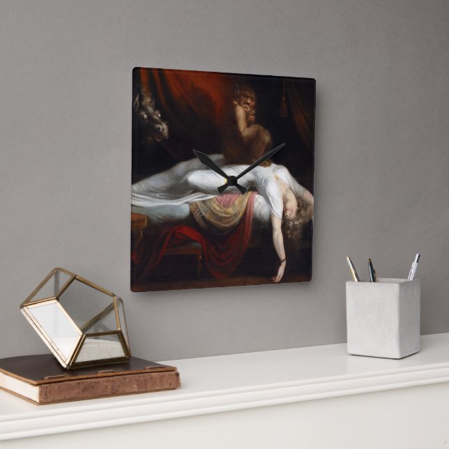 Nightmare by Henry Fuseli Gothic Macabre Dark Art Square Wall Clock (Office)