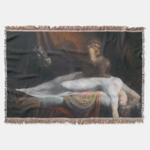 Nightmare by Henry Fuseli Gothic Macabre Dark Art Throw Blanket