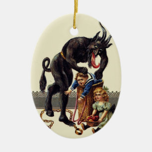 nightmare christmas krampus ceramic ornament