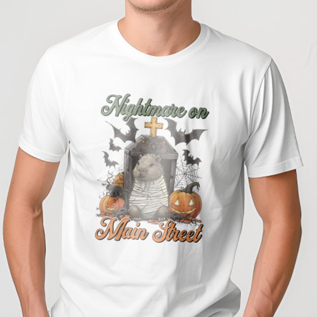 Nightmare on Main Capybara Halloween Funny T-Shirt (Creator Uploaded)