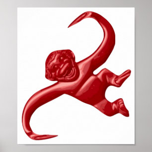 Nightmare Retro Toy Monkey Poster