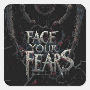 Nightmare Spider – Dark Horror Illustration Square Sticker