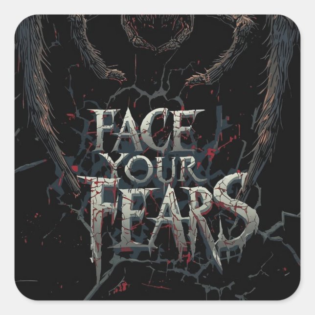 Nightmare Spider – Dark Horror Illustration Square Sticker (Front)