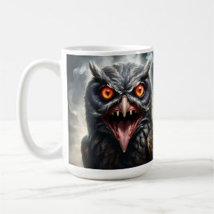 "Nightmare Wings: The Fanged Vampire Owl" Coffee Mug