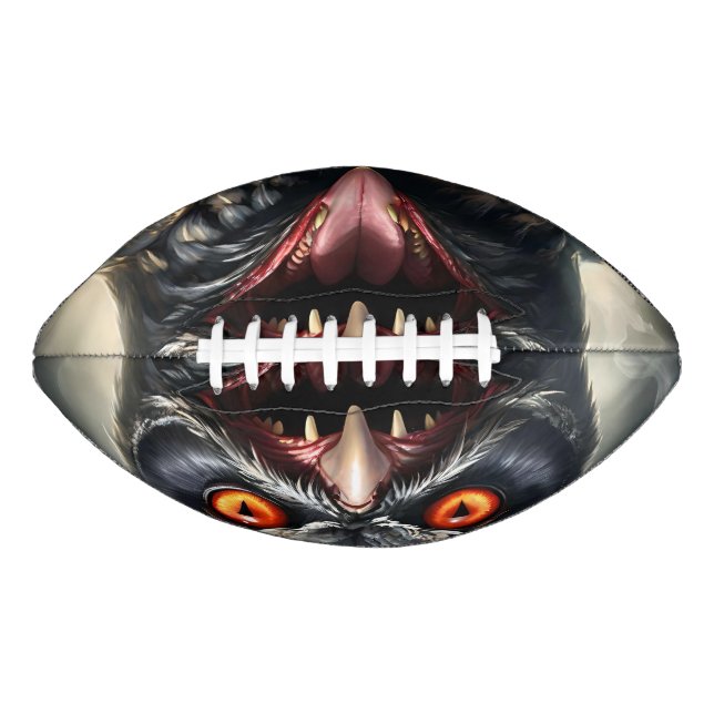 "Nightmare Wings: The Fanged Vampire Owl" Football (Front)