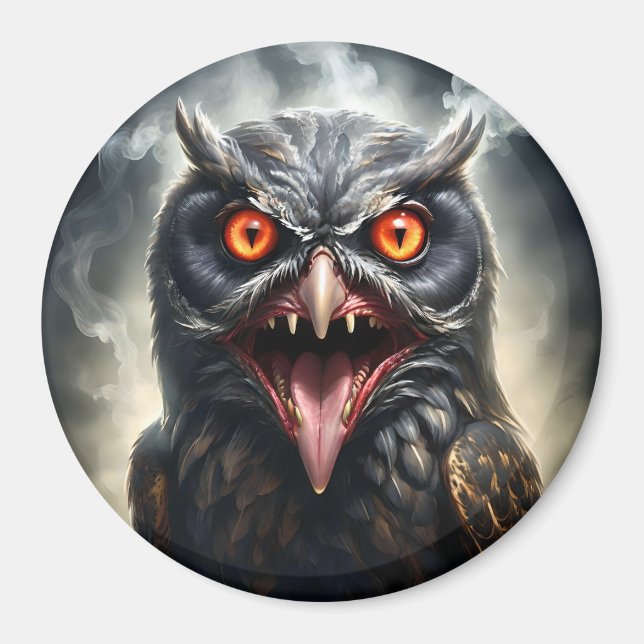 "Nightmare Wings: The Fanged Vampire Owl" Magnet (Front)
