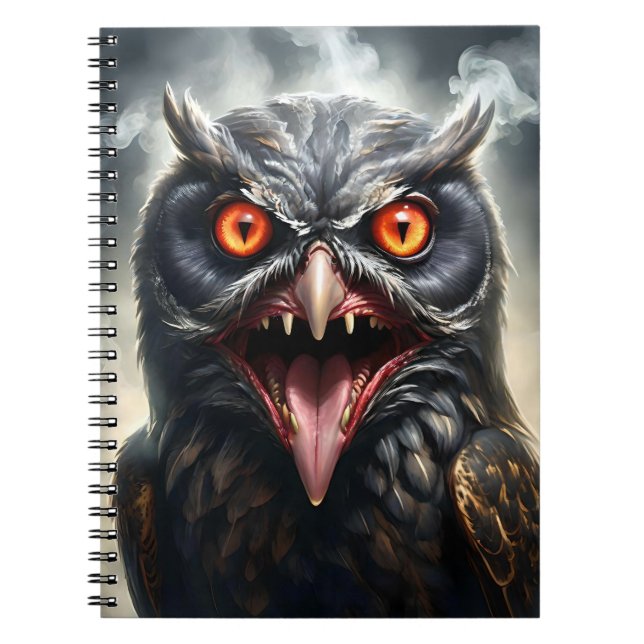 "Nightmare Wings: The Fanged Vampire Owl" Notebook (Front)