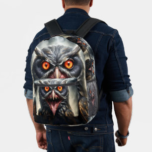 "Nightmare Wings: The Fanged Vampire Owl" Printed Backpack