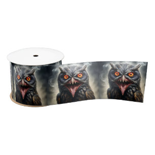 "Nightmare Wings: The Fanged Vampire Owl" Satin Ribbon