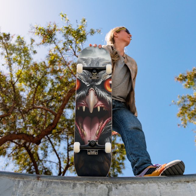 "Nightmare Wings: The Fanged Vampire Owl" Skateboard (Outdoor 1)