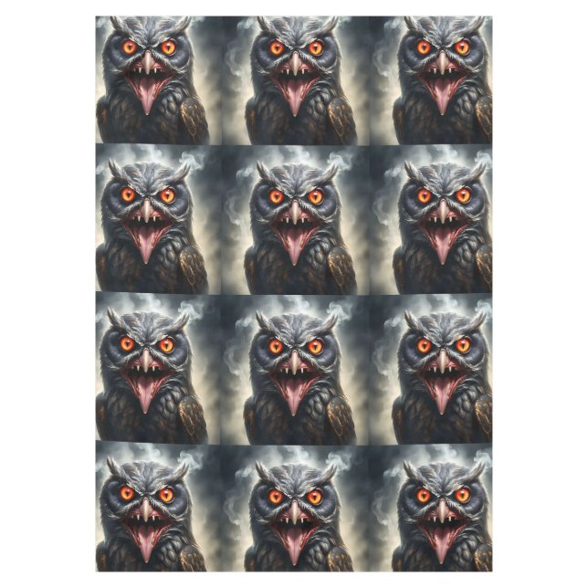 "Nightmare Wings: The Fanged Vampire Owl" Tablecloth (Front)