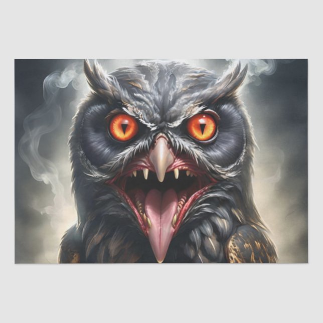 "Nightmare Wings: The Fanged Vampire Owl" Tissue Paper (Front)
