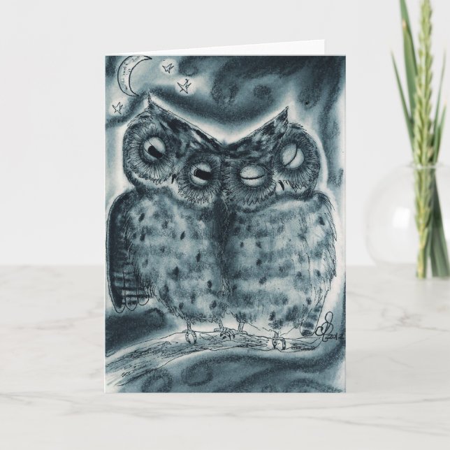 NightOwl Pair - Greeting Card (Front)