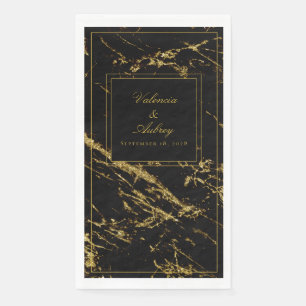 Nights Granite Gold Wedding 8" Long Dinner Napkins