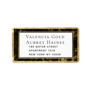 Nights In Granite & Gold Wedding RSVP Envelope Label