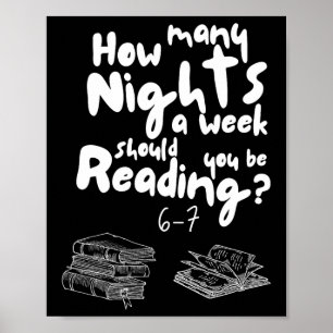 Nights Reading 6-7 Meme English Teacher Book Lover Poster