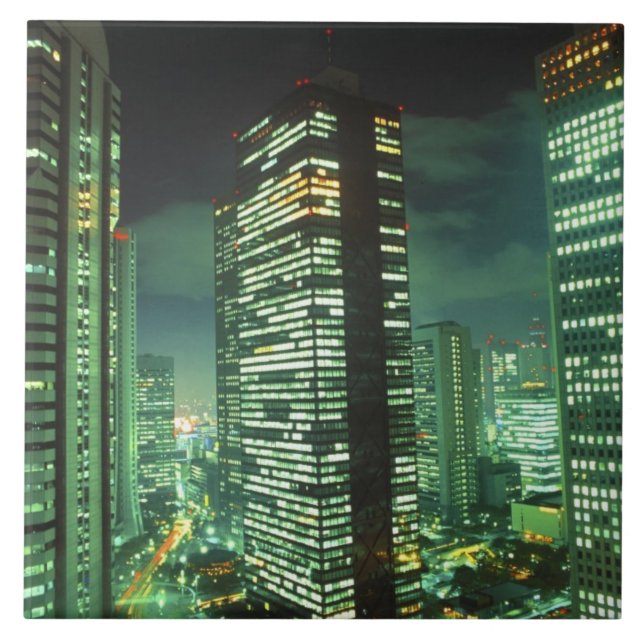 Nightscape, Shinjuku, Tokyo, Japan Ceramic Tile (Front)