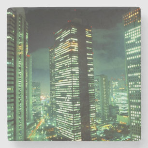 Nightscape, Shinjuku, Tokyo, Japan Stone Coaster