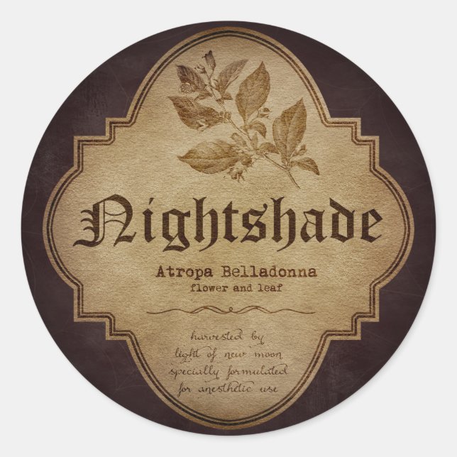 Nightshade Apothecary Classic Round Sticker (Front)
