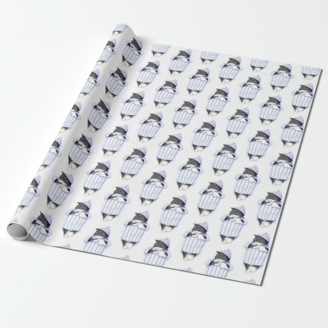 NIGHTSHIRT CAT Wrapping Paper (Unrolled)