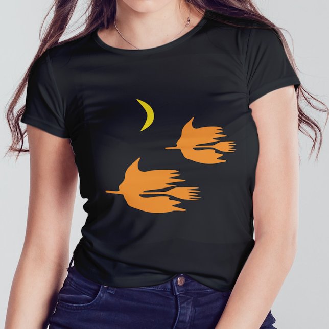 Nighttime Broom Ride - Halloween Witch Image. T-Shirt (Creator Uploaded)