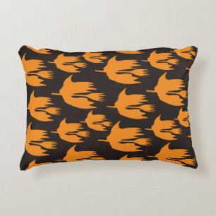 Nighttime Broom Ride - seamless Halloween pattern Decorative Cushion