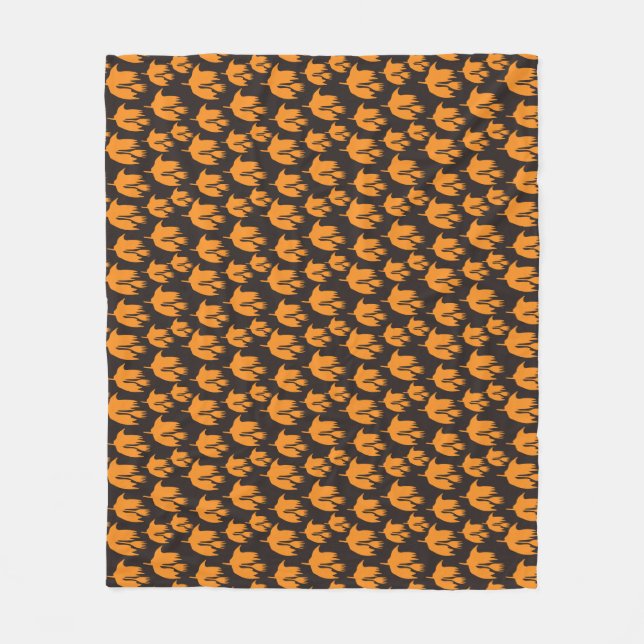 Nighttime Broom Ride - seamless Halloween pattern Fleece Blanket (Front)