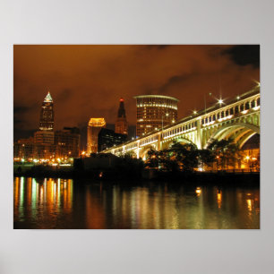 Nighttime Cleveland Poster