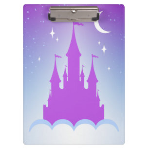 Nighttime Dreamy Castle In The Clouds Starry Sky Clipboard