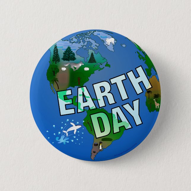 Nighttime Earth Day 6 Cm Round Badge (Front)