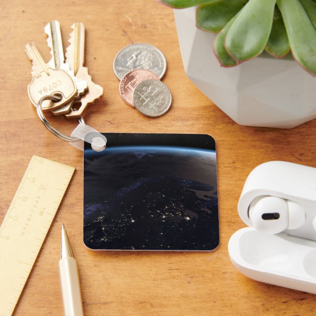 Nighttime Far Northern Europe Key Ring (Desk)