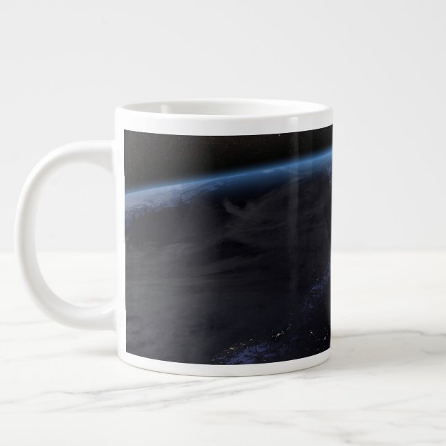 Nighttime Far Northern Europe Large Coffee Mug (Left)