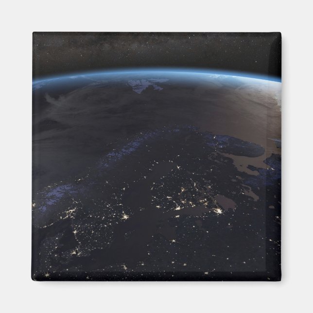 Nighttime Far Northern Europe Magnet (Front)