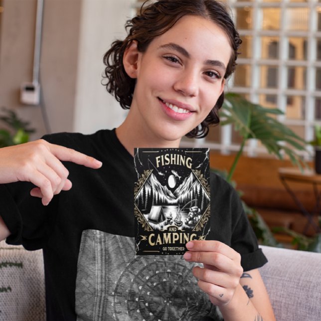 Nighttime Fishing And Camping Adventure Postcard (Creator Uploaded)