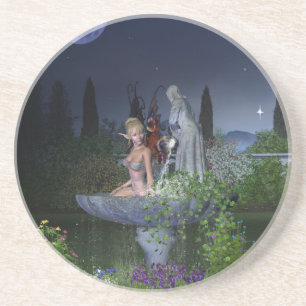 Nighttime Garden Fairy Coaster